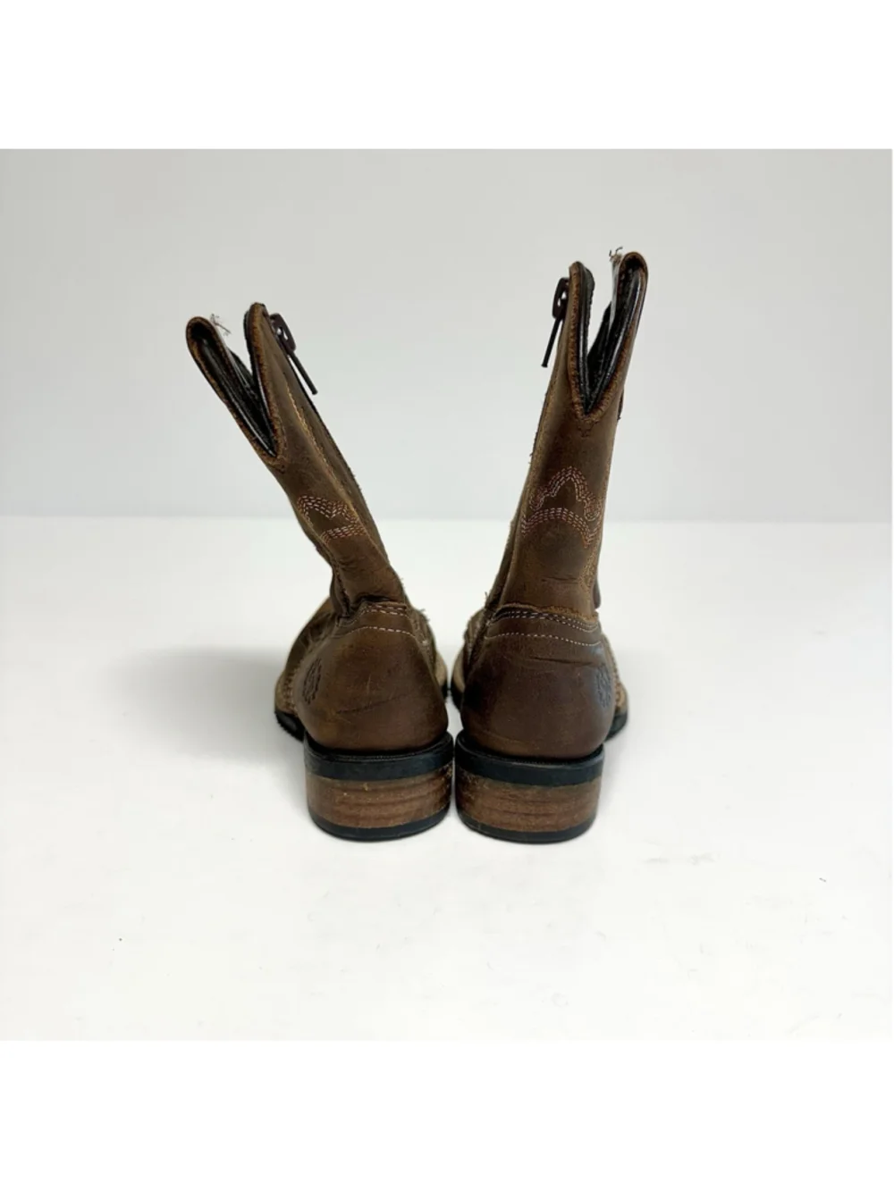 Gallo Giro Toddler Leather Cowboy Boots Brown Mexican Western Kids Sz 14.5 / 8.5